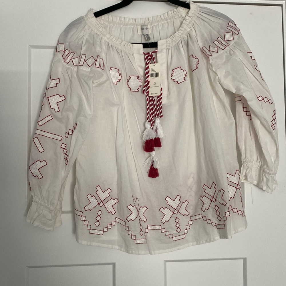 Anthropologie off the shoulder, long sleeve top